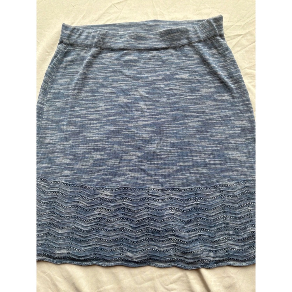 Boho Womens Aventura Space Dye Knit Skirt XS Blue